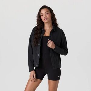 Vuori Mackenzie Jacket Washed Black Cropped Oversized Size XS